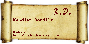Kandler Donát névjegykártya