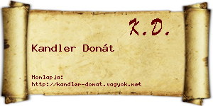 Kandler Donát névjegykártya